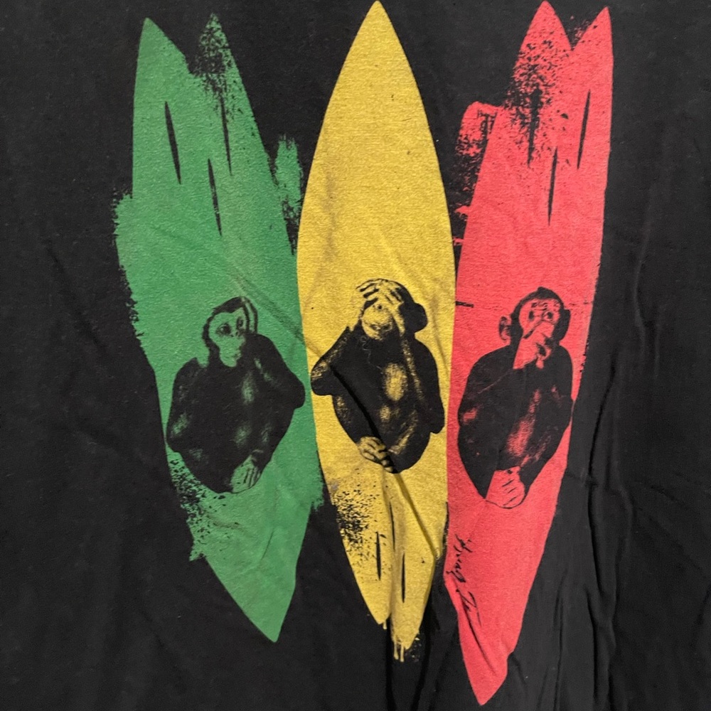Hang Ten Monkey “Hear no evil, see no evil, speak no evil” Surfboard Tee Sz XXL - Picture 3 of 4